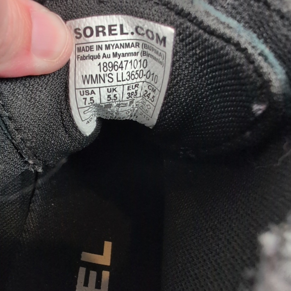Sorel Out N About Plus LL3650 Black Wool Waterproof Duck Rain boots Size 7.5‎ - Picture 7 of 8
